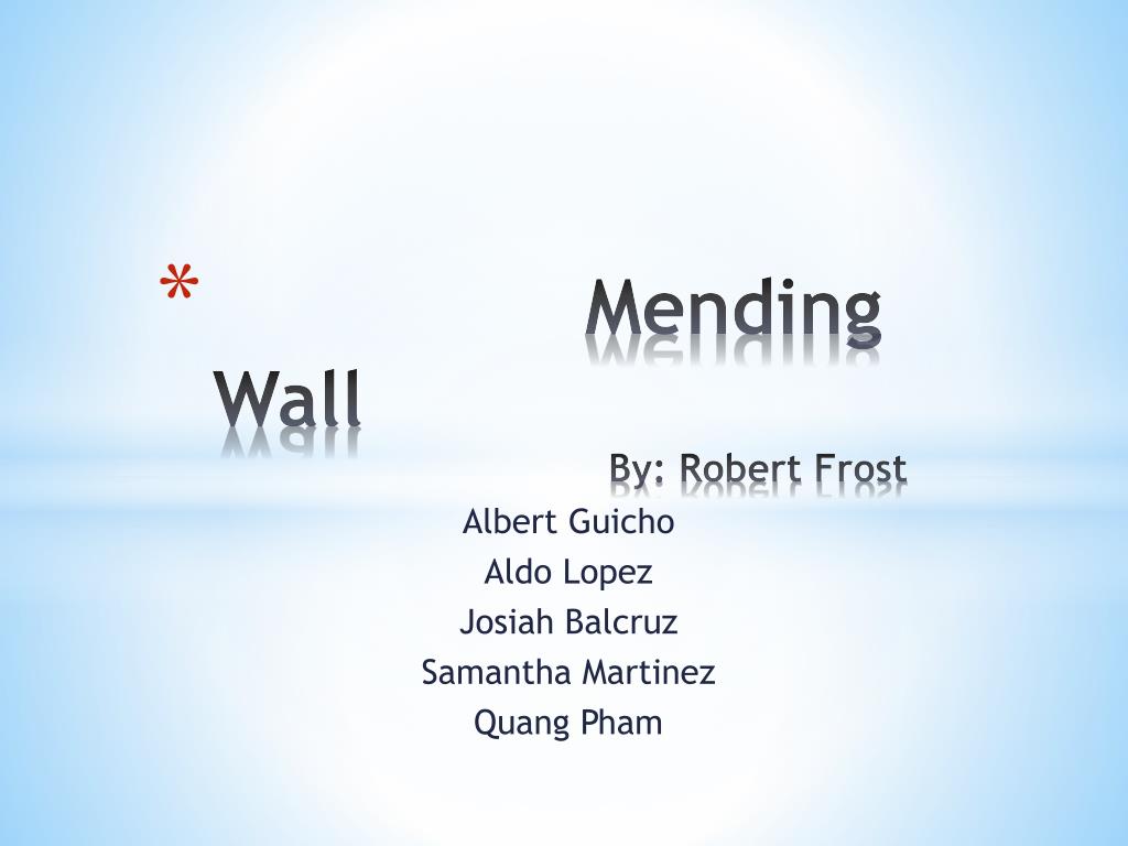 mending wall theme pdf