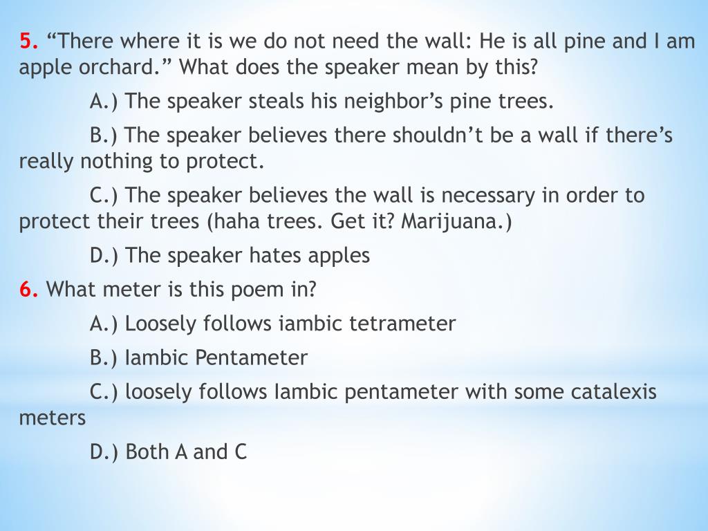 scansion mending wall scansion mending wall