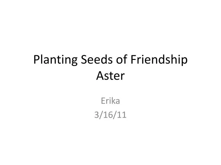 planting seeds of friendship aster n.