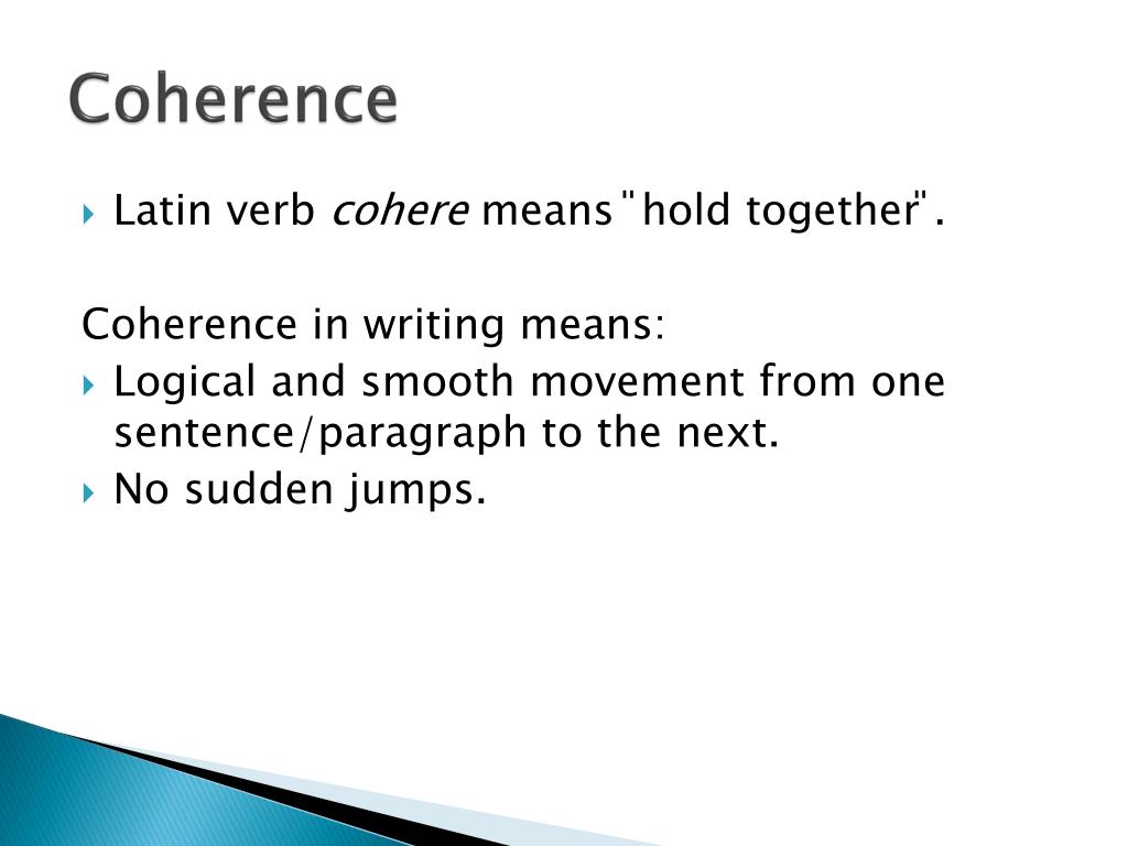 coherence in essay writing means