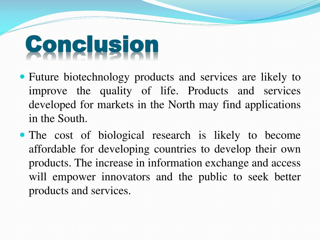 conclusion of biotechnology research