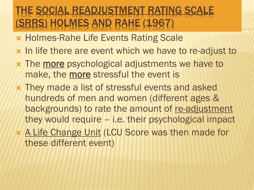 the social readjustment scale