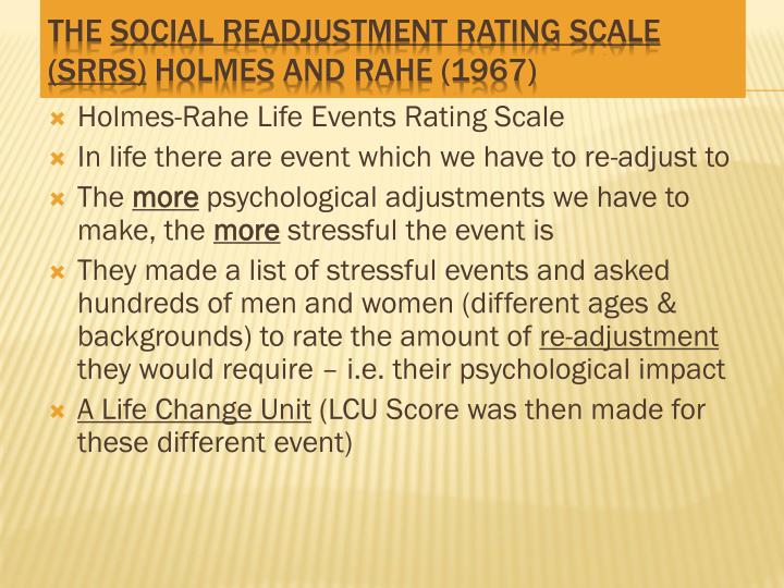 social readjustment rating scale srrs