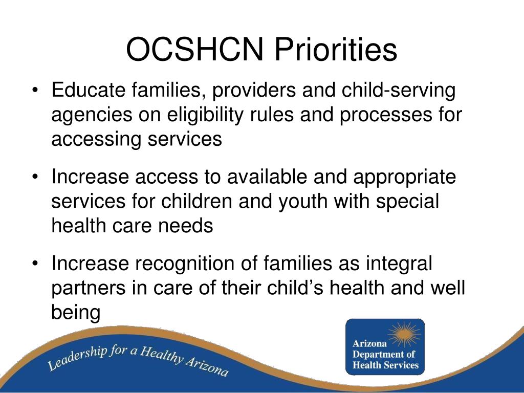 PPT - Office for Children with Special Health Care Needs (OCSHCN ...