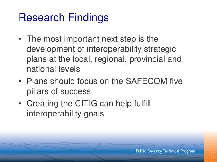 research findings slide