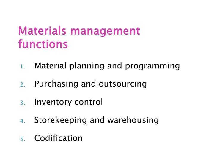 codification in material management