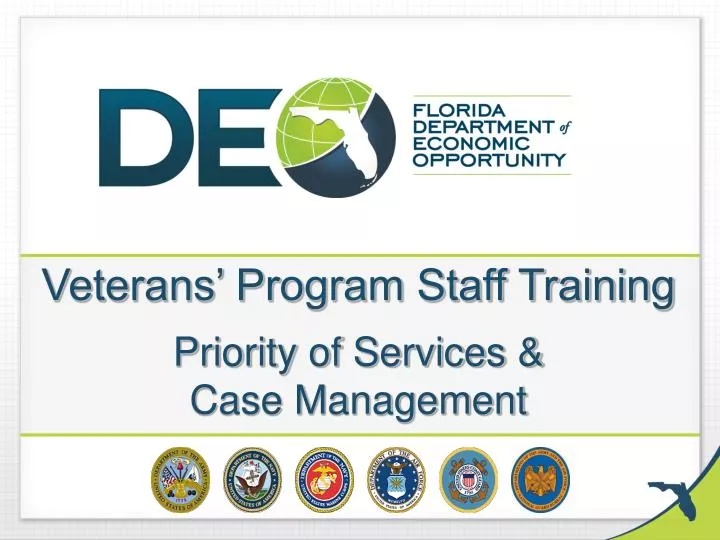 PPT Veterans’ Program Staff Training Priority of Services & Case Management PowerPoint