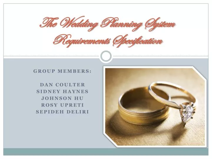 PPT The Wedding Planning System Requirements Specification PowerPoint