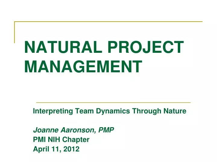natural project management n.