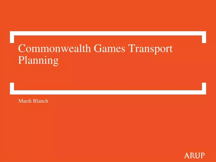 commonwealth games transport planning n.