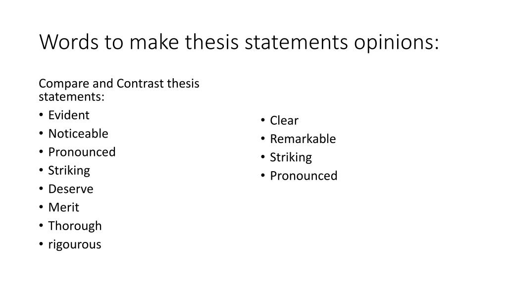 words to start a thesis statement