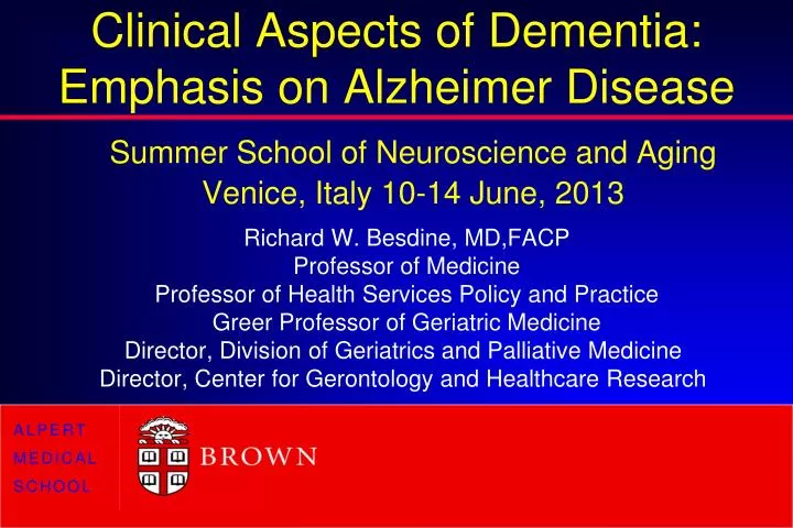 ppt clinical aspects of dementia emphasis on alzheimer alzheimer s disease ppt
