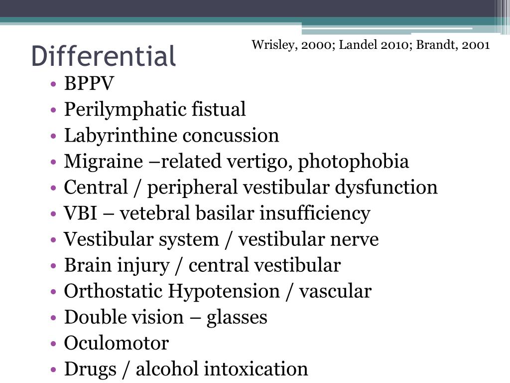 PPT Cervicogenic Dizziness Differential Diagnosis & Treatment
