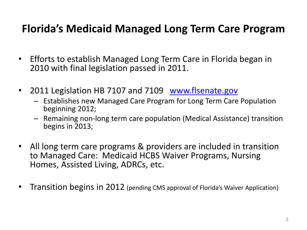 PPT - Medicaid Managed Care Initiatives & The Aging Network Florida ...