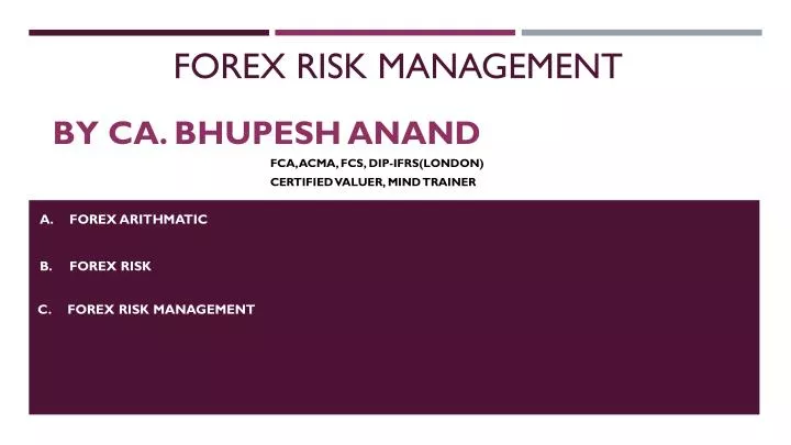 forex risk management n.