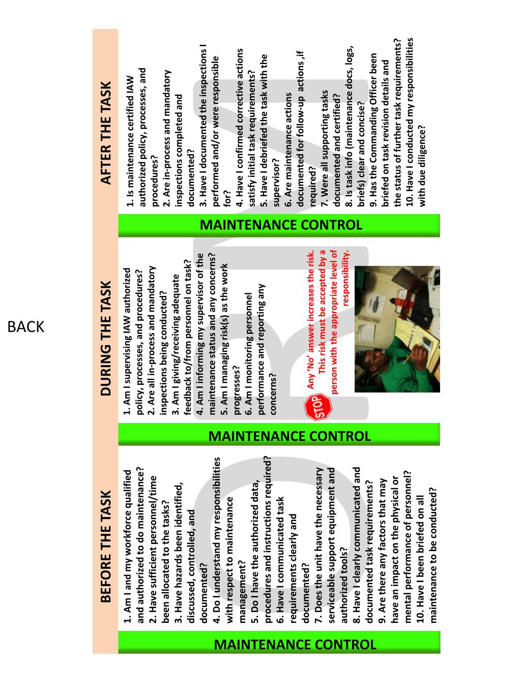 PPT - Aviation Maintenance Risk Management Checklist Maintainer