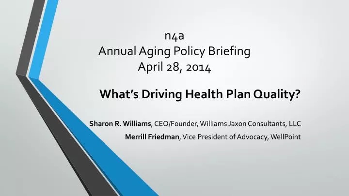 n4a annual aging policy briefing april 28 2014 n.