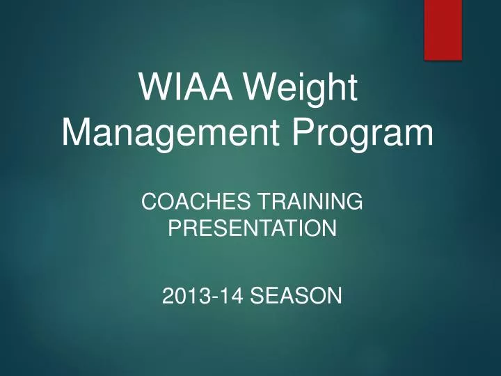 wiaa weight management program n.