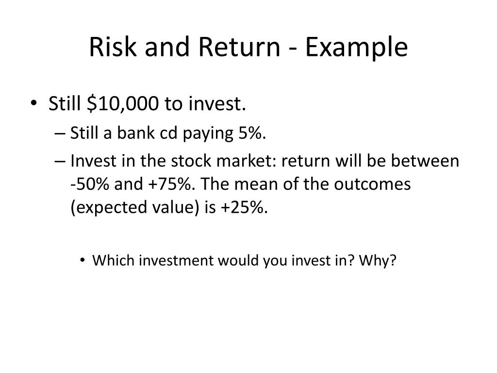 PPT - Risk and Return, Business Structures PowerPoint Presentation