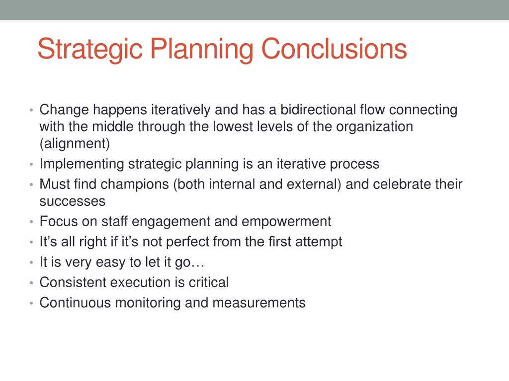 strategic planning process conclusion