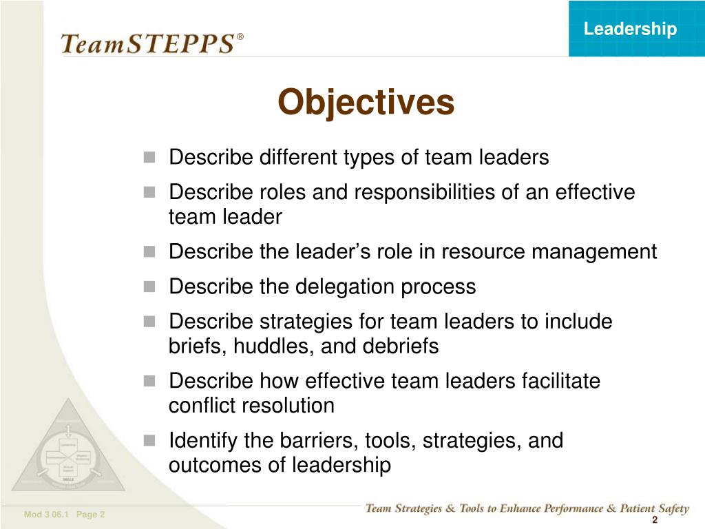 The Importance Of Leadership And Objectives Of