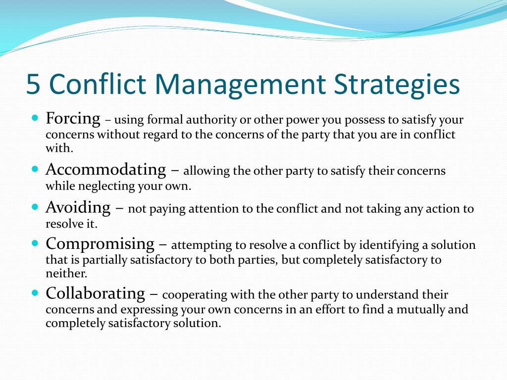 conflict management strategies essay