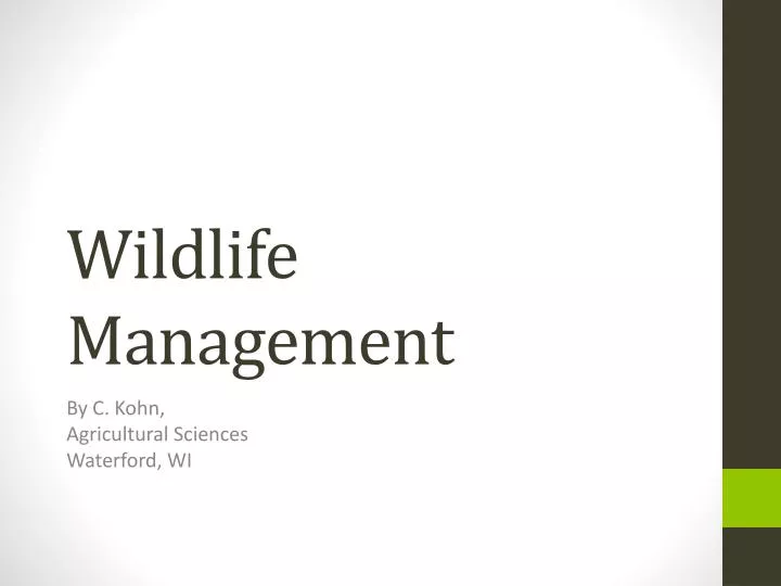 wildlife management n.