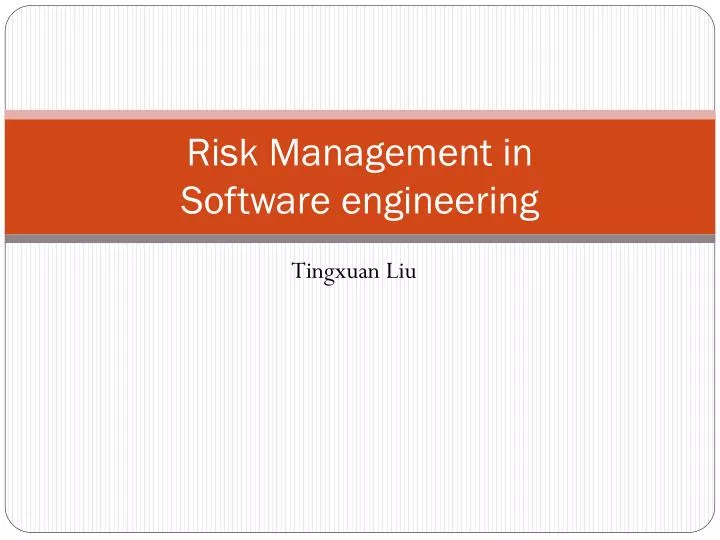 risk management in software engineering n.