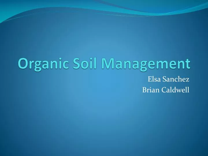 organic soil management n.