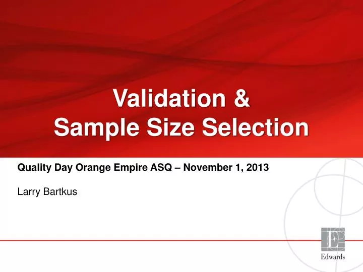 PPT Validation Sample Size Selection PowerPoint Presentation Free