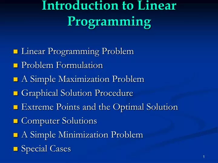 PPT - Introduction to Linear Programming PowerPoint Presentation, free ...