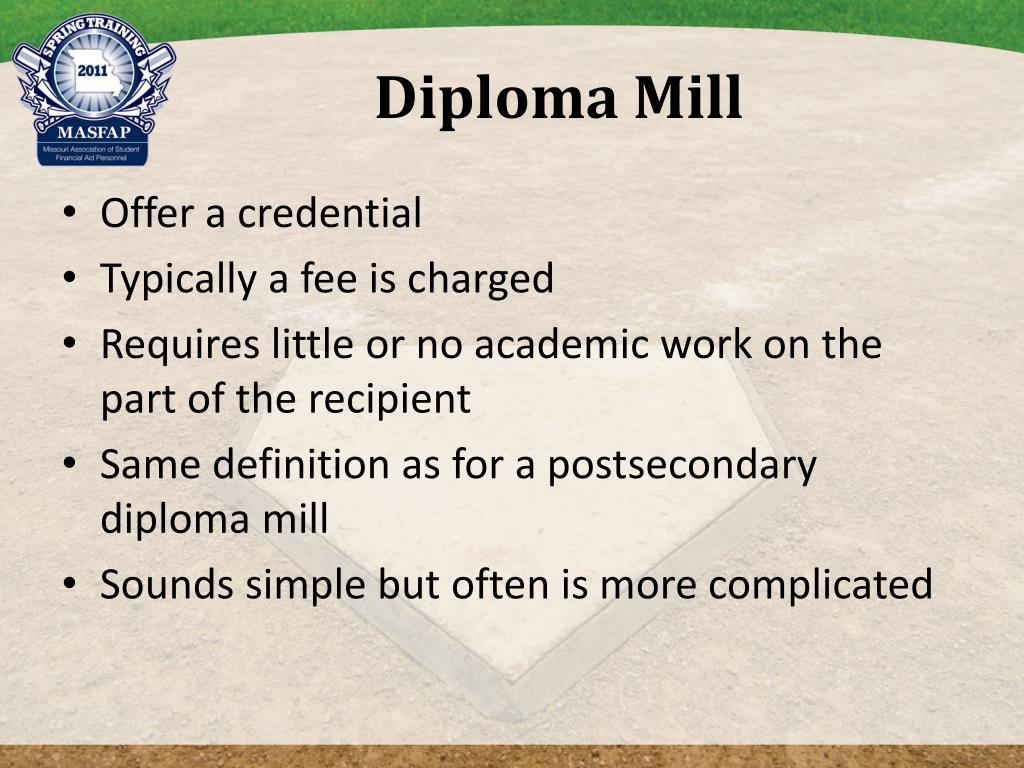 PPT Diploma Mills Don’t Strike Out PowerPoint Presentation, free
