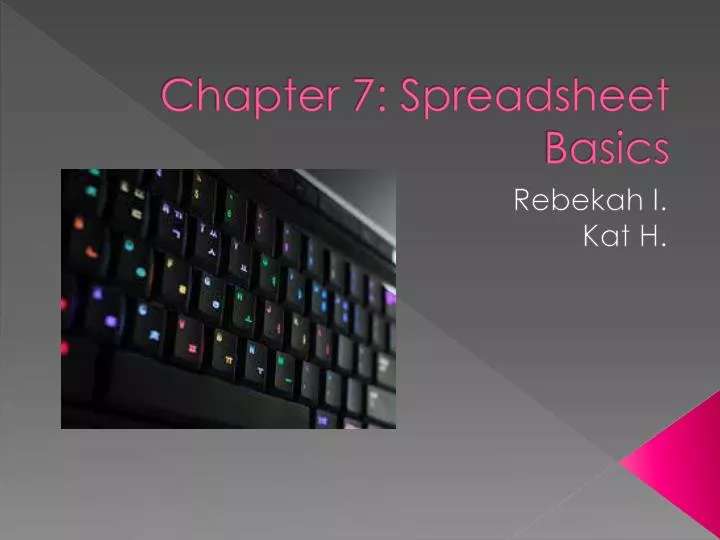 chapter 7 spreadsheet basics n.