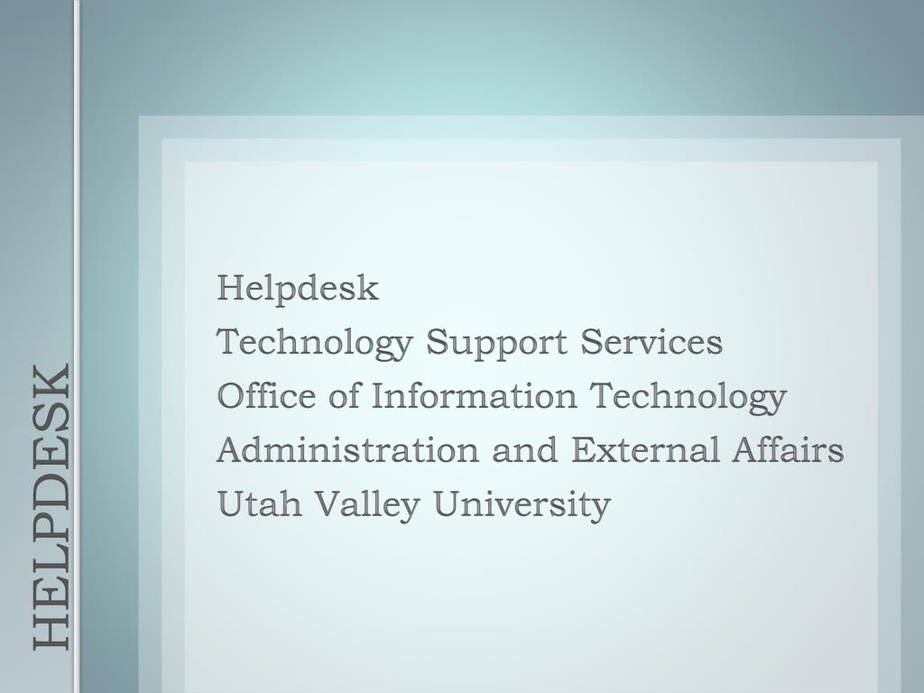 Ppt Uvu It Help Desk Planning Budgeting And Accountability