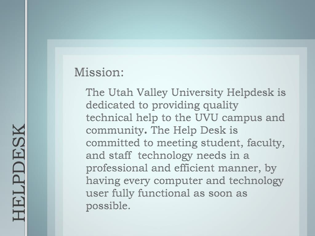 Ppt Uvu It Help Desk Planning Budgeting And Accountability