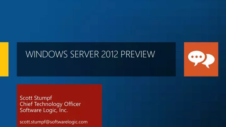 PPT - WINDOWS SERVER 2012 PREVIEW PowerPoint Presentation, free ...