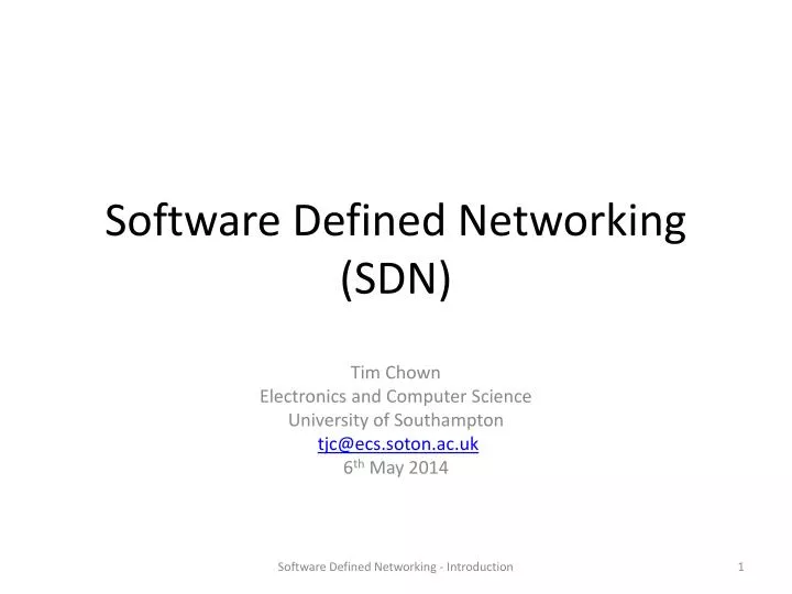 Ppt Software Defined Networking Sdn Powerpoint Presentation Free Download Id 1575511