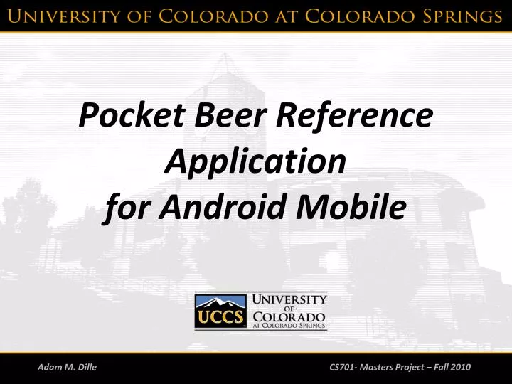 PPT Pocket Beer Reference Application for Android Mobile PowerPoint