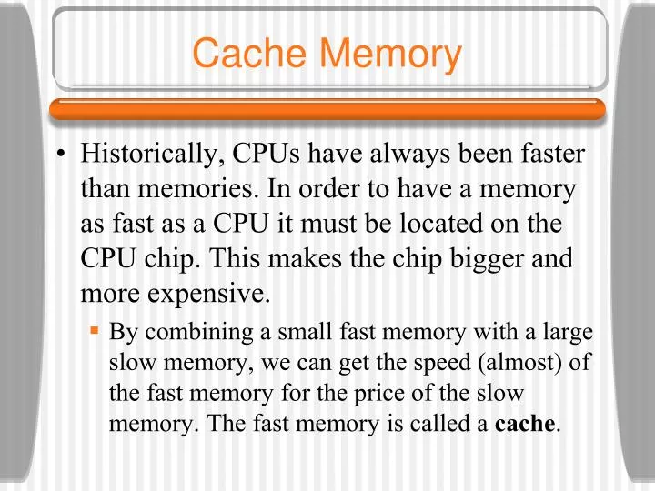 cache memory n.