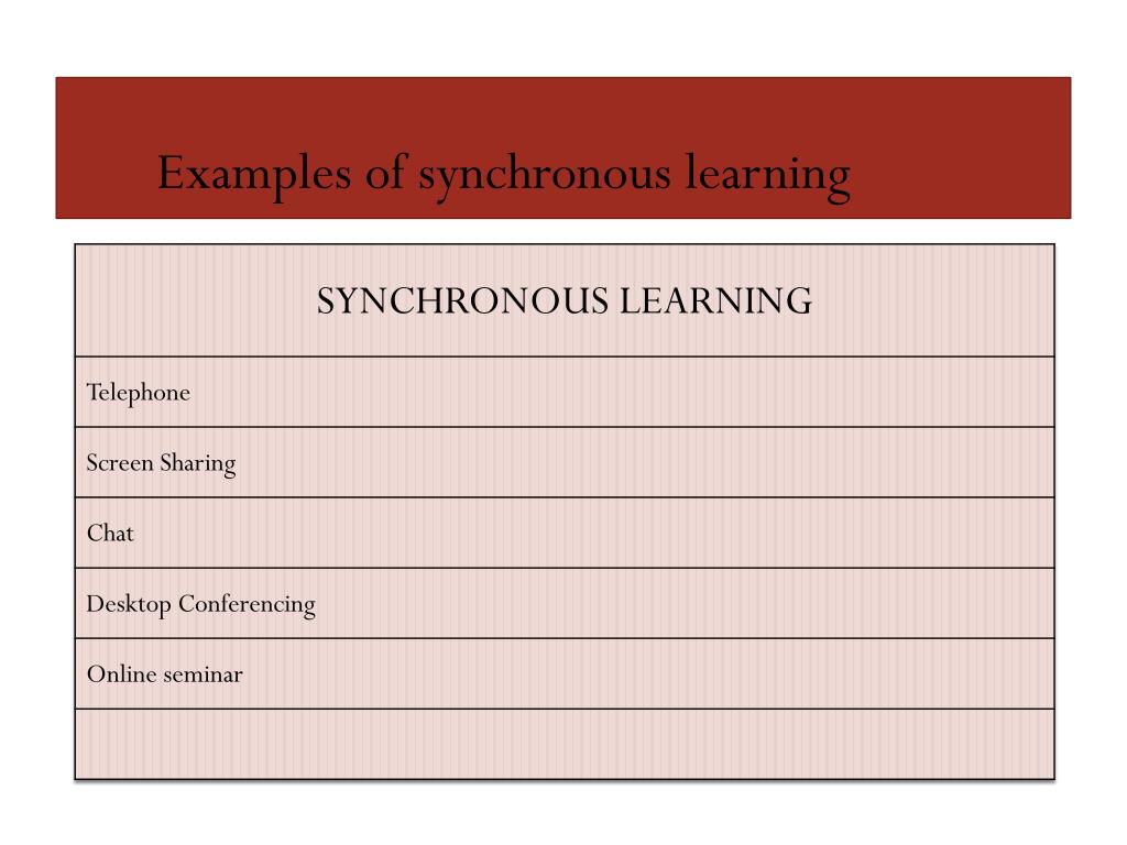 Synchronous Learning Examples