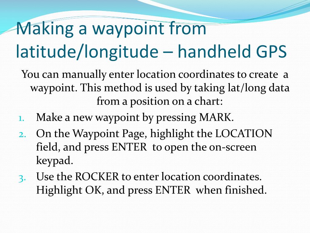 manually enter waypoint coordinates into garmin homeport