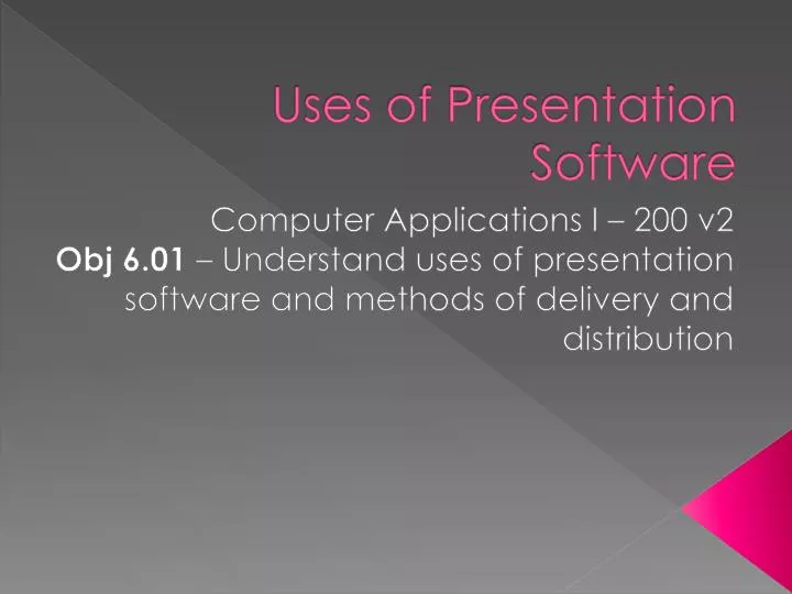 uses of presentation software