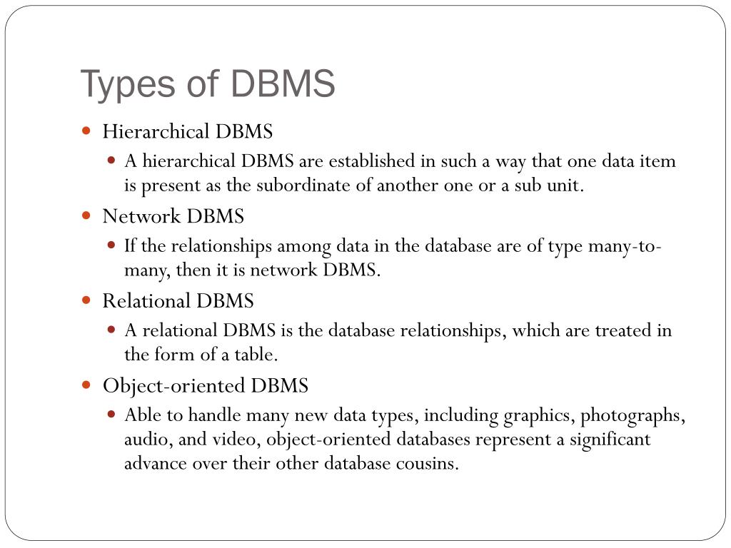 What Is Dbms And Types Design Talk