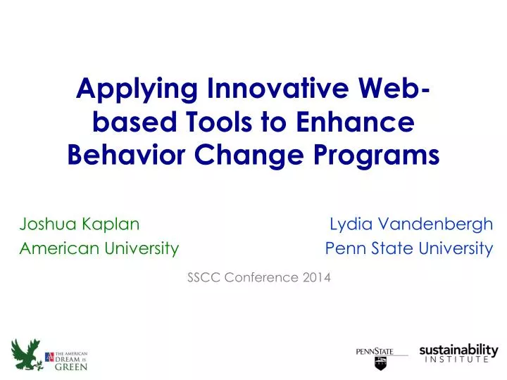 PPT - Applying Innovative Web-based Tools to Enhance Behavior Change ...
