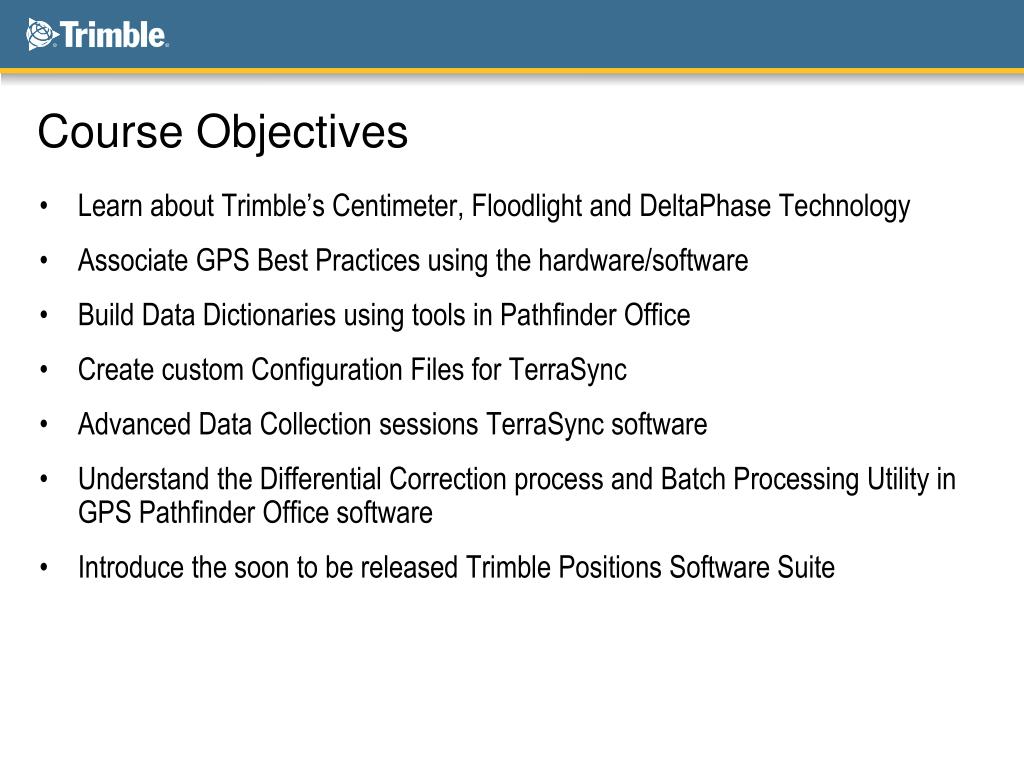 trimble gps pathfinder office education