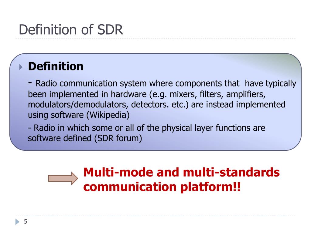 PPT - An Introduction to the Software Defined Radio (SDR) Technology  PowerPoint Presentation - ID:1577674