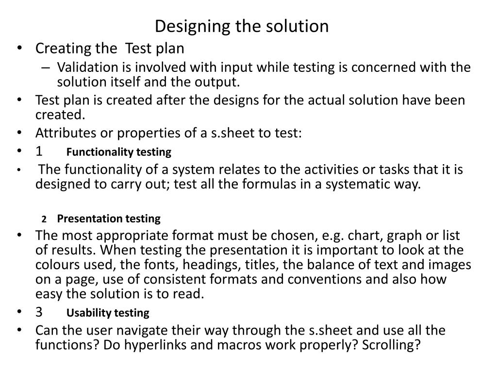 Developing Solution Format PPT - Developing a solution using spreadsheet software PowerPoint ...