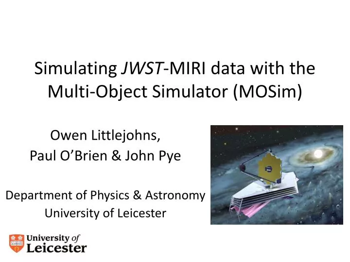 simulating jwst miri data with the multi object simulator mosim n.