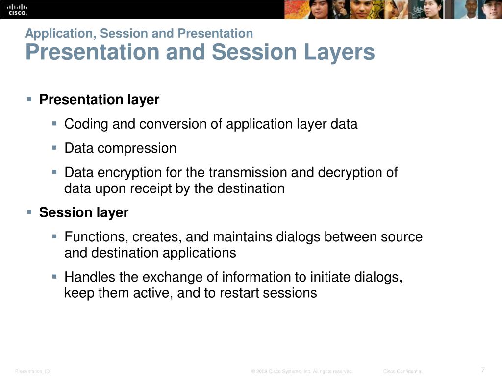 application presentation and session layers