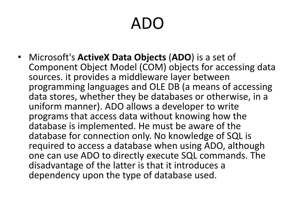 PPT  ADO.NET PowerPoint Presentation, free download  ID1579225